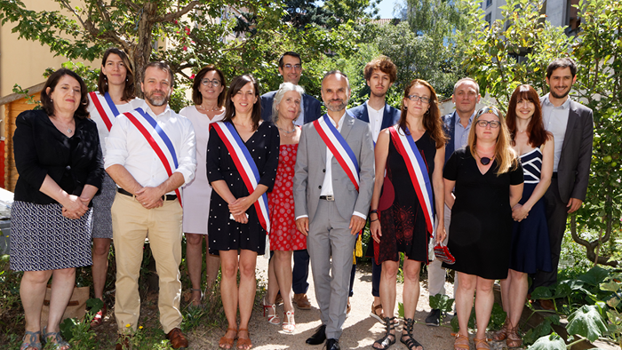 Photo de groupe des élu·e·s de la mairie du 4e